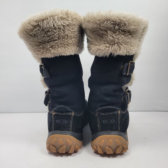Salomon Lhasa Women's Black Suede Winter Boots US Size 9 - Picture 4 of 12